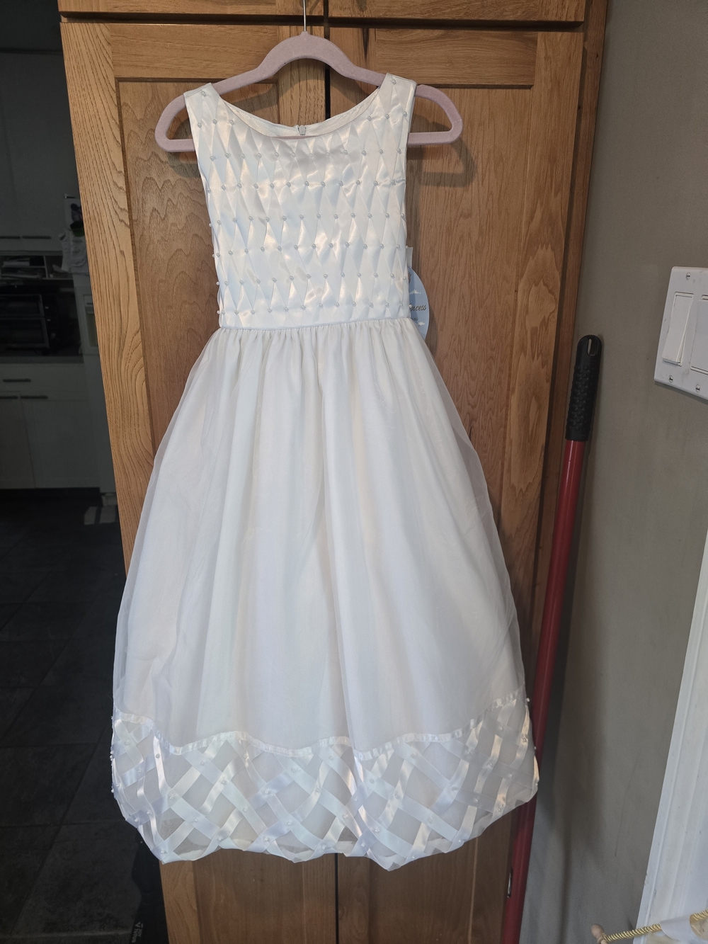 Cinderella White Satin Bodice & Tulle Skirt Party Dress
